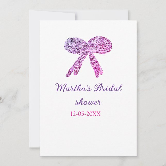 Convites Nome do chá de panela brilho do brilho do arco rox (Frente)