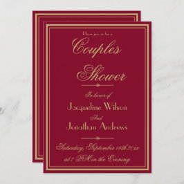 Convites Nome do Chá Elegante Email RSVP Burgundy