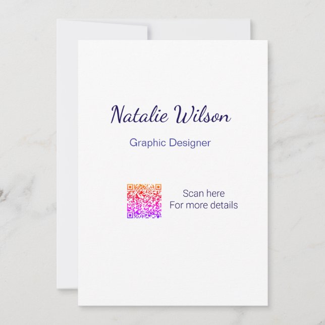 Convites nome do designer gráfico verificar código QR detal (Frente)