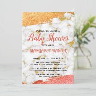 Convites Nome minimalista Personalize o Chá de fraldas de m