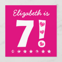 Nome Personalizado de Aniversário de 7 cor-de-rosa