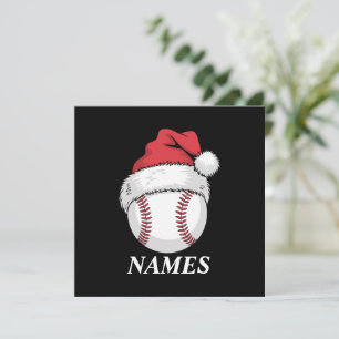Convites Nome Personalizado de Natal Baseball Santa Hat