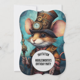 Convites Nome Personalizado do Capitão do Rato Steampunk