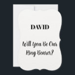 Convites Nome Personalizado do Ringbearer Casamento Mínimo<br><div class="desc">Design simples,  mínimo e elegante por perguntar "Você será nosso portador de anéis" com modelos de texto de mensagem personalizadas e nome personalizado para você personalizar!</div>