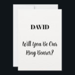 Convites Nome Personalizado do Ringbearer Script Simples Ca<br><div class="desc">Design simples,  mínimo e elegante por perguntar "Você será nosso portador de anéis" com modelos de texto de mensagem personalizadas e nome personalizado para você personalizar!</div>