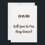 Convites Nome Personalizado do Ringbearer Script Simples Ca<br><div class="desc">Design simples,  mínimo e elegante por perguntar "Você será nosso portador de anéis" com modelos de texto de mensagem personalizadas e nome personalizado para você personalizar!</div>
