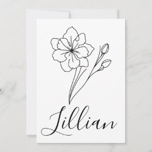 Convites Nome personalizado Jonquil de março Flor do Nascim
