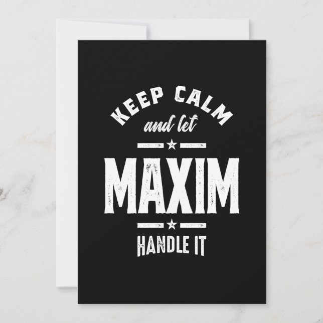 Convites Nome Personalizado Maxim Aniversário (Frente)