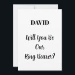 Convites Nome Personalizado Mínimo Simples de Casamento do<br><div class="desc">Design simples,  mínimo e elegante por perguntar "Você será nosso portador de anéis" com modelos de texto de mensagem personalizadas e nome personalizado para você personalizar!</div>