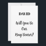 Convites Nome Personalizado Mínimo Simples de Casamento do<br><div class="desc">Design simples,  mínimo e elegante por perguntar "Você será nosso portador de anéis" com modelos de texto de mensagem personalizadas e nome personalizado para você personalizar!</div>