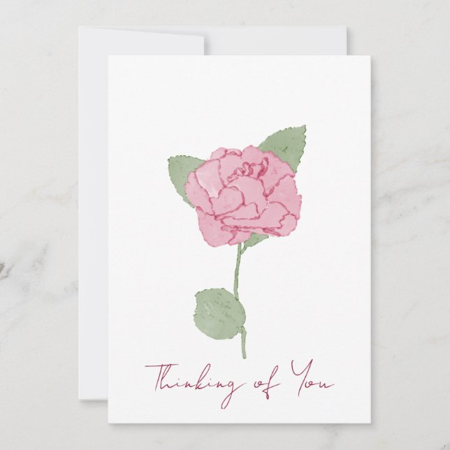 Convites Nome Personalizado Rosa Flor Aquarela Rótulo  (Frente)