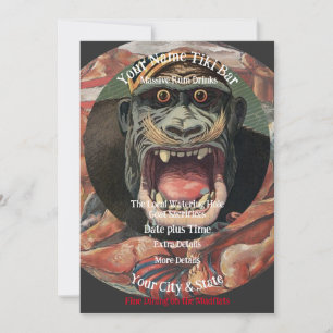 Convites Nome Personalizado Tiki Bar Sua Cidade & Estado Ca
