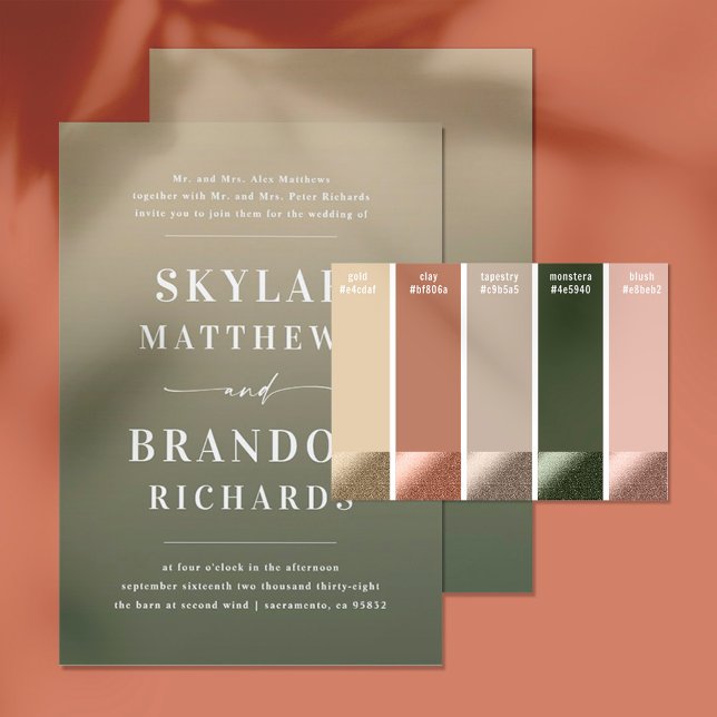 Convites Nomes de Negrito Simples Casamento de Cavalos Verd (Criador carregado)