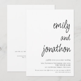 Convites Nomes de Roteiro Moderno Código QR Casamento