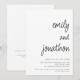 Convites Nomes de Roteiro Moderno Código QR Casamento