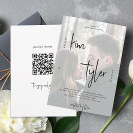 Convites Nomes de script de QR CODE modernos para foto de c