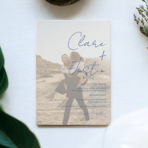 Convites Nomes de script modernos fotos Código Qr casamento