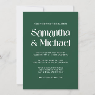 Convites Nomes Decorativos Deep Pine e Branco Casamento