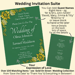 Convites Nomes dos Convidados, Casamento Verde Esmeralda e