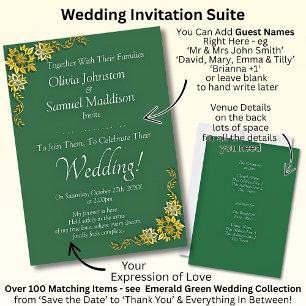 Convites Nomes dos Convidados, Casamento Verde Esmeralda e