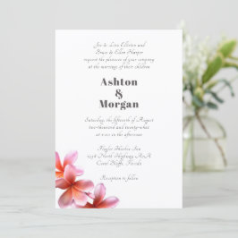 Convites Nomes dos Pais Frangipani Rosa Casamento