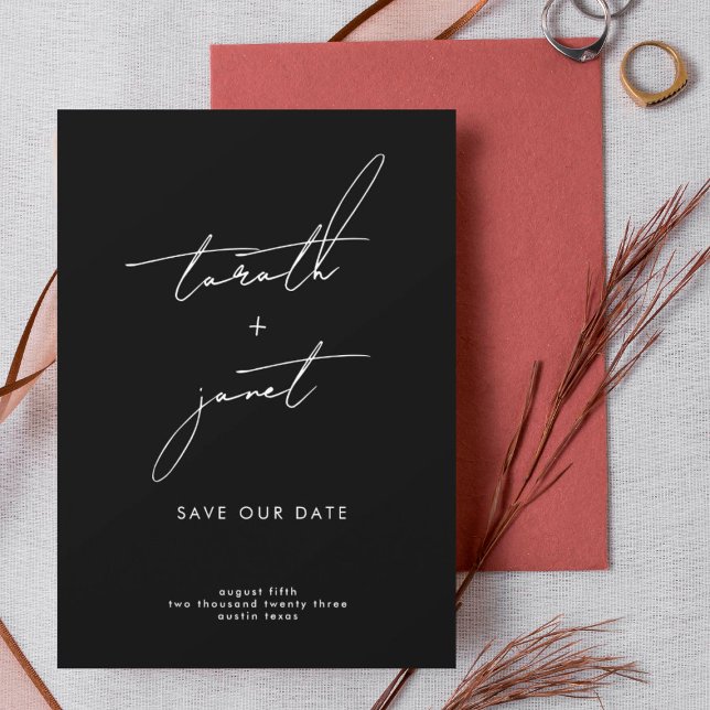 Convites NOMES ELEGANTES | Código QR de Fotografia Salvar N (Criador carregado)