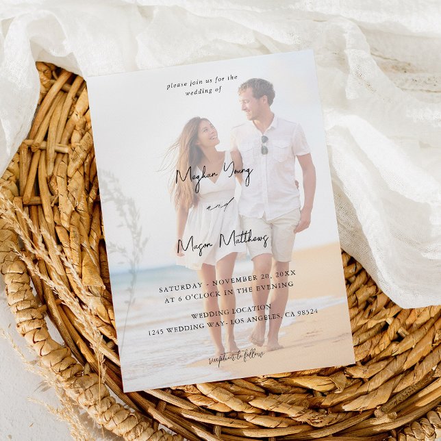 Convites Nomes Foto Moderna 6 Casamento V3 (Criador carregado)