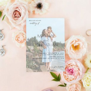 Convites Nomes Foto Moderna 6 Casamento Vertical