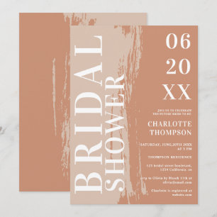 Convites Nomes negros modernos de terracotta Earth chá de p