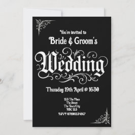 Convites Nomes Personalizados de Casamento de Metal Black R