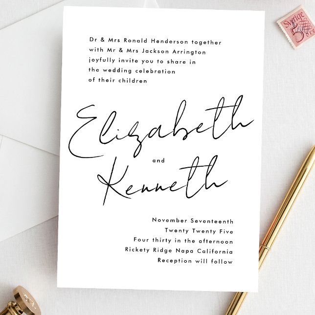 Convites Nomes Personalizados Modernos Simples Casamento Br (Criador carregado)