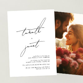 Convites NOMES Premium Na moda Black & White Photo Weding