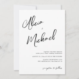 Convites Nomes simples de casal script QR CODE casamento