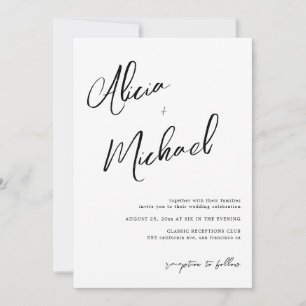 Convites Nomes simples de casal script QR CODE casamento