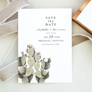 Convites NORAH Bohemian Watercolor Cactus Salva a Data