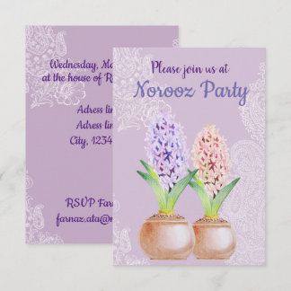Convites Noroz Party Hyacinth púrpura