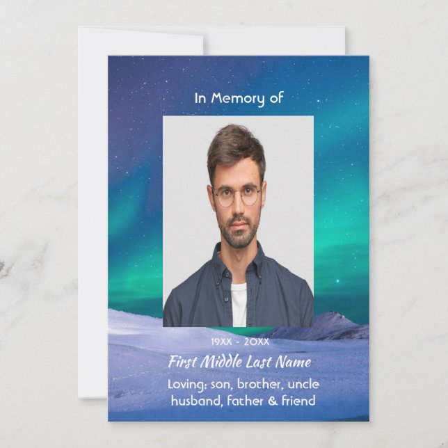 Convites Norte Memorial Luzes Aurora Borealis (Frente)