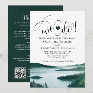 Convites Nós Aceitamos! Código QR de Casamento no Lago da M