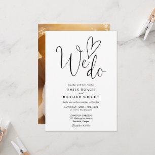 Convites Nós Adoramos Foto De Coração Casamento Preto E Bra