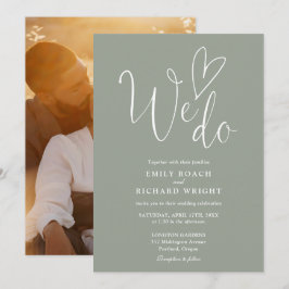 Convites Nós Adoramos Foto De Coração Sage Casamento Verde