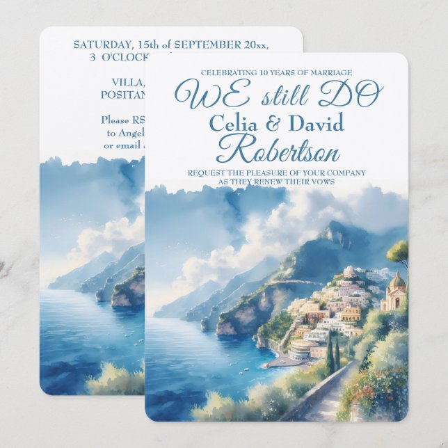 Convites Nós ainda Fazemos Renovação de Votos Amalfi Posita (Frente/Verso)