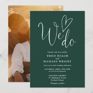 Convites Nós Amamos Coração Foto Esmeralda Verde Casamento
