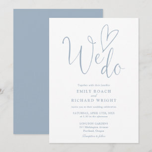 Convites Nós Amamos o Script Coração Azul Poeira Casamento