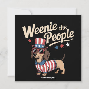 Convites Nós Amamos Pessoas Divertidas Dachshund Patriota 4