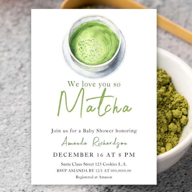 Convites Nós amamos você tanto Chá de Bebê Matcha (Criador carregado)