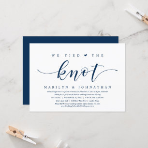 Convites Nós Amarrámos o Nó, Jantar de Festa de Elopement d