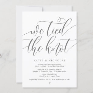 Convites Nós amarramos o nó, Partido Elopement de Casamento