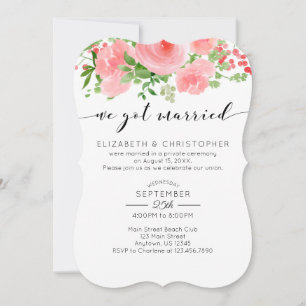 Convites Nos Casamos Com Elopemento De Casamento De Cor Ros