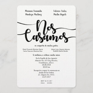 CONVITES NOS CASAMOS ESPANHOL WEDDIN INVITATION