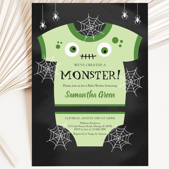 Convites Nós Criamos um Chuveiro de Bebê Monstro (Criador carregado)